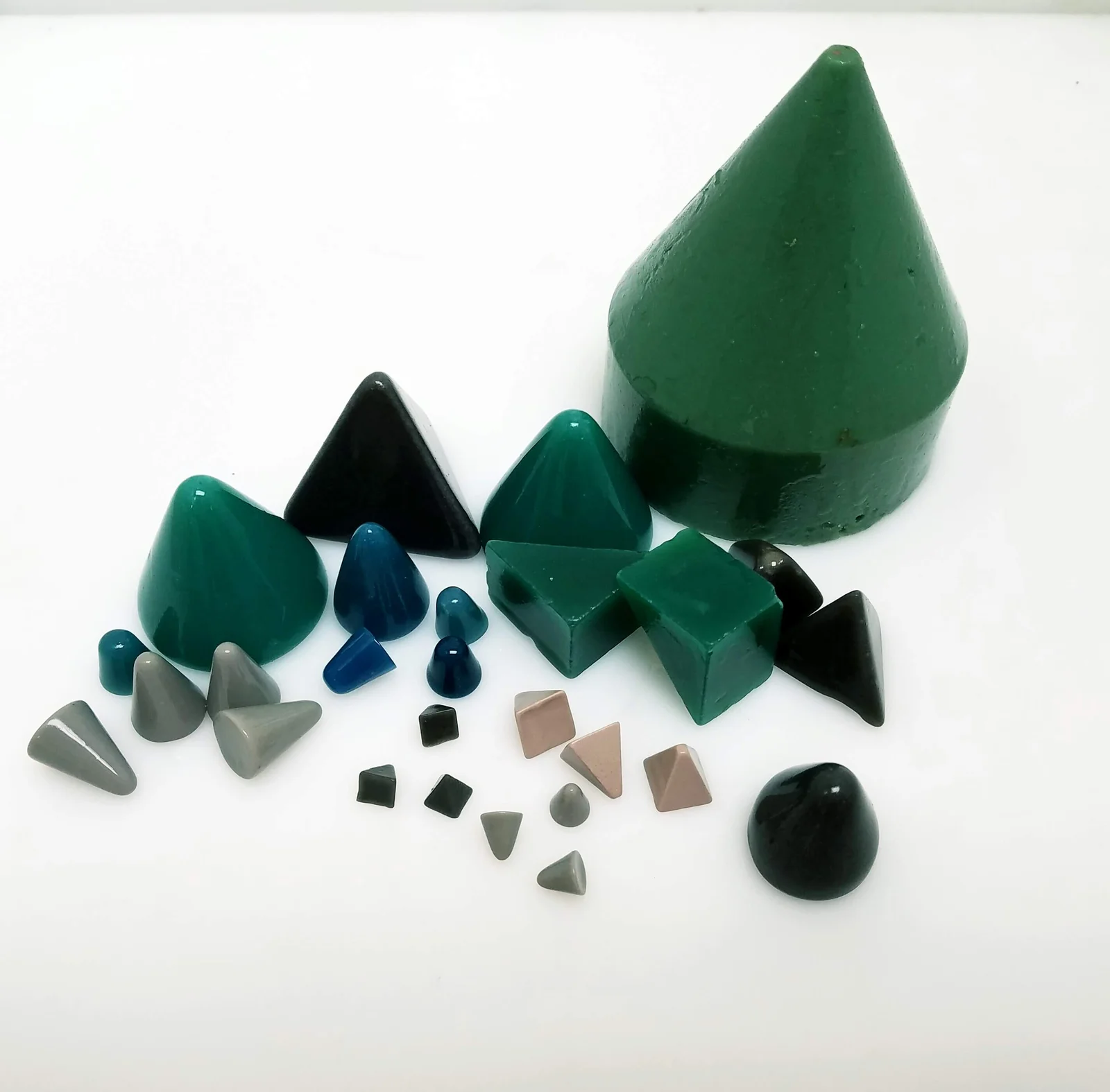 Actual Vibra Finish plastic finishing media in assorted shapes