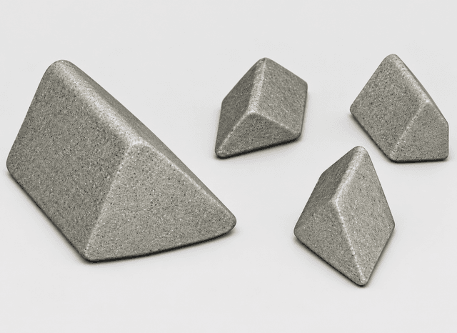 Angle Cut Triangle 22° ceramic finishing media — enhanced supplier photograph