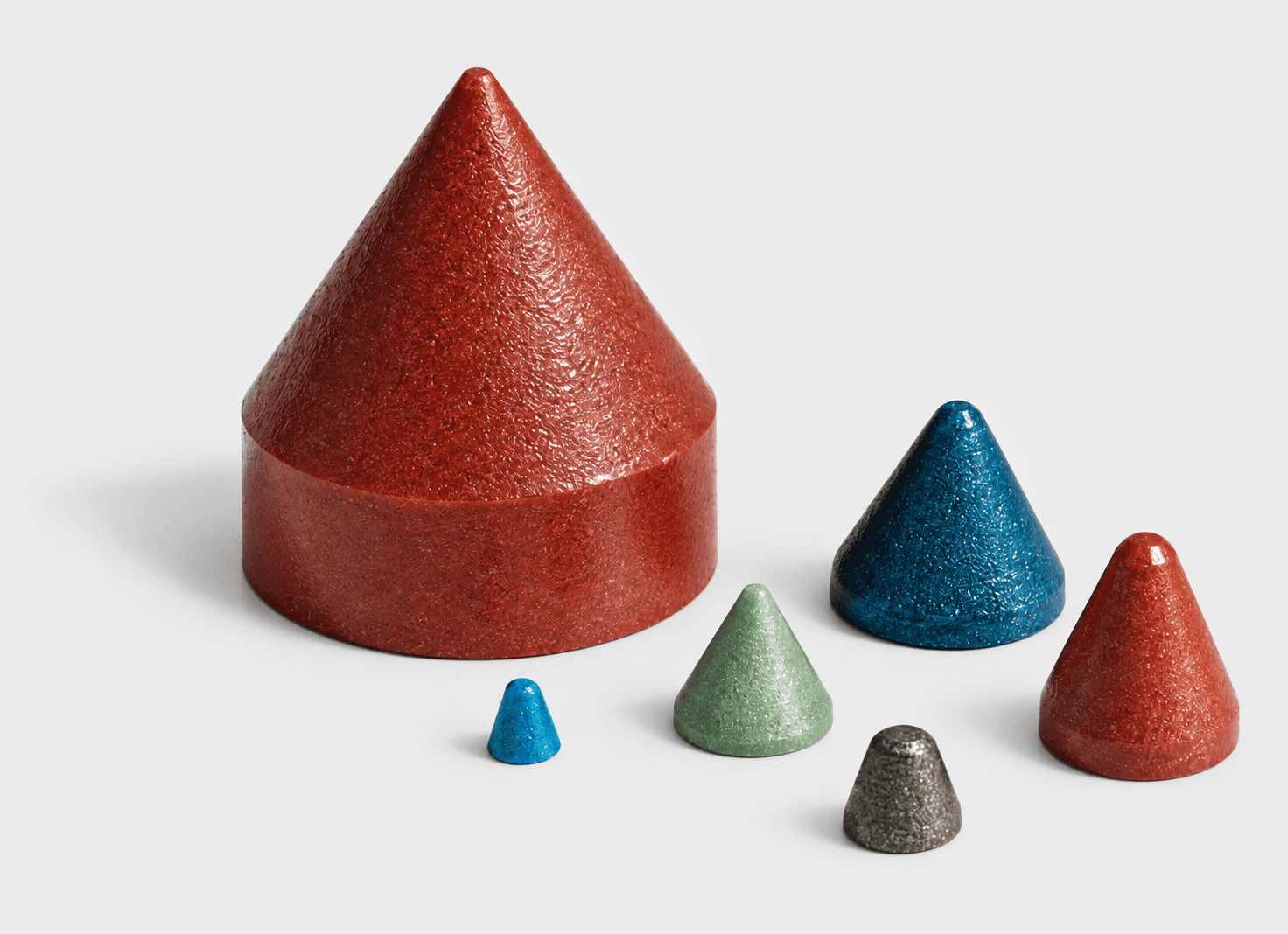 Cone plastic finishing media — enhanced supplier photograph