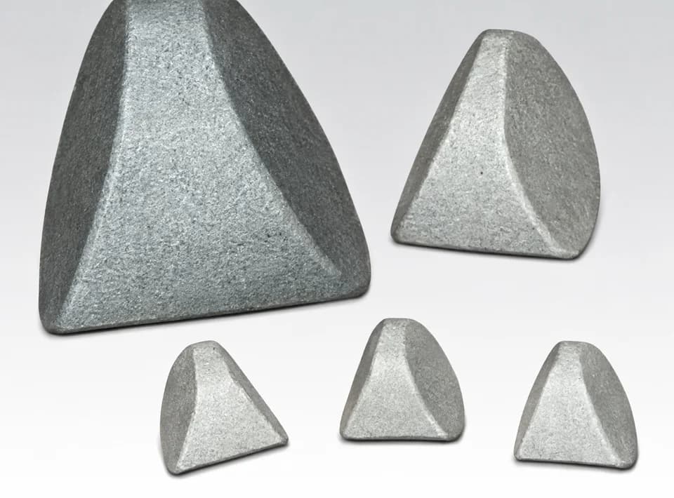 Cylindrical Wedge ceramic finishing media — enhanced supplier photograph